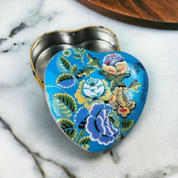 Brighton Blue floral Design Trinket Jewelry Gift Box - Picture 1 of 5